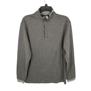 {Haggar} Classic Fit Houndstooth Grey Sweater Quarter Zip - Size SMALL